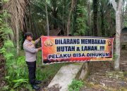 Anggota Polsek Semendawai Suku III Terus Himbau Tentang Karhutla